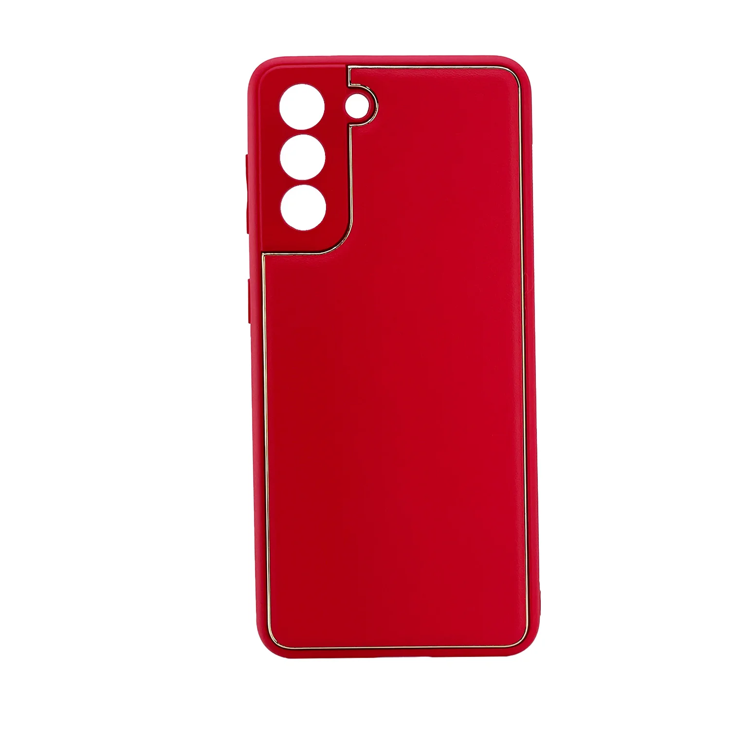 Nettech Samsung Galaxy S21 Uyumlu Coco Leather Seri Arka Koruma Kılıf (Kırmızı) NT-87820