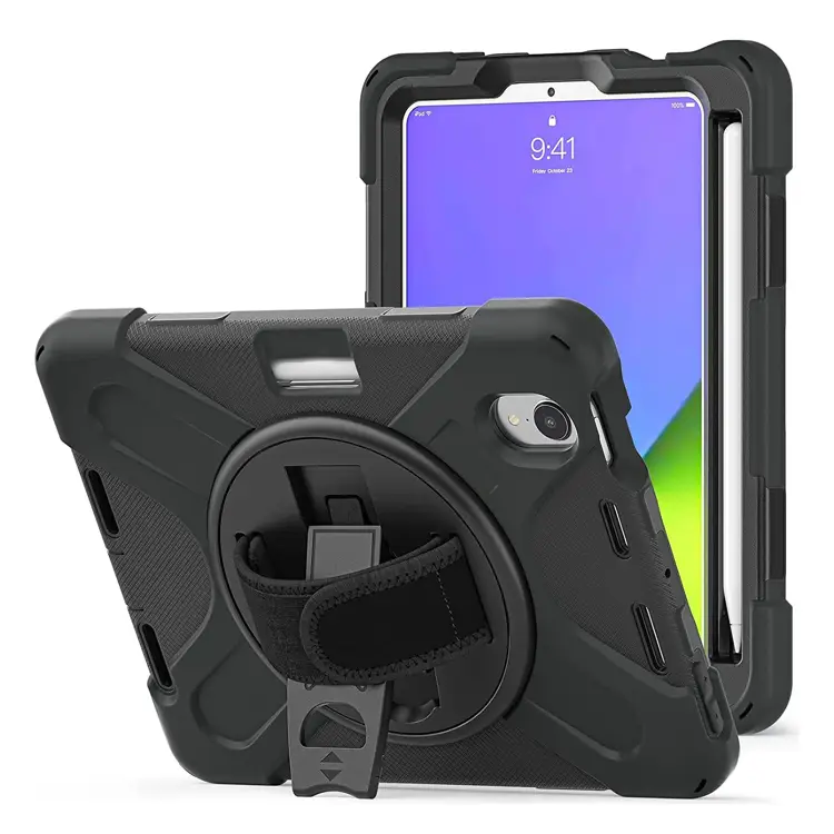 Nettech Apple iPad Mini 6 (MK8C3TU/A) Uyumlu Sport Seri Arka Koruma (Siyah) NT-94653