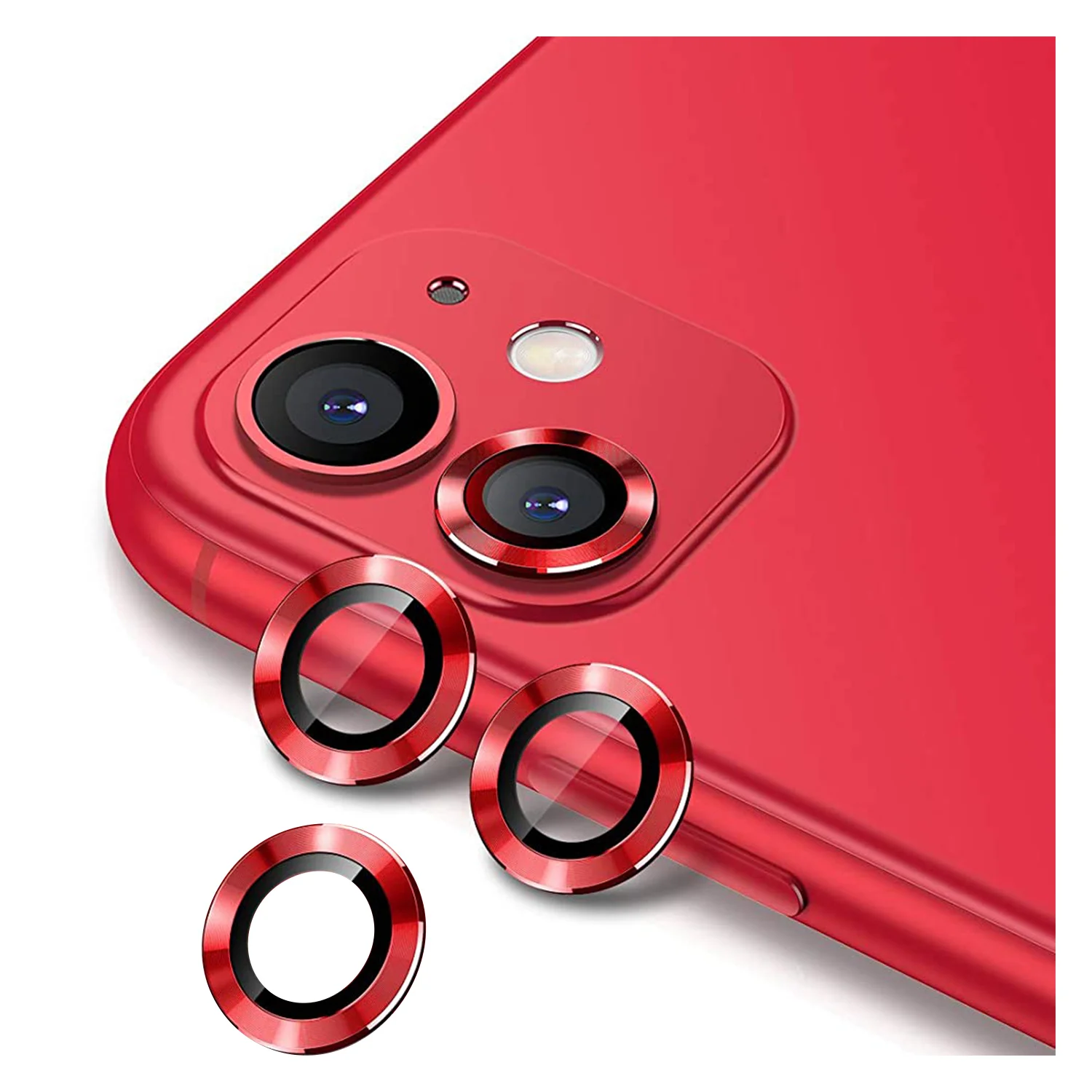 Nettech Apple iPhone 11 Pro Uyumlu Damla Model 3in Kamera Cam Koruyucu (Kırmızı) NT-89797