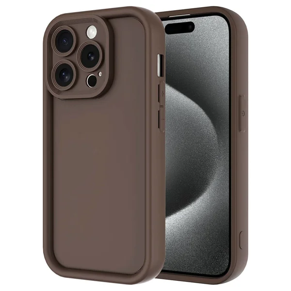 Apple iPhone 15 Pro Max Kılıf Kamera Korumalı Zore Ananas Kapak - Kahverengi - 1