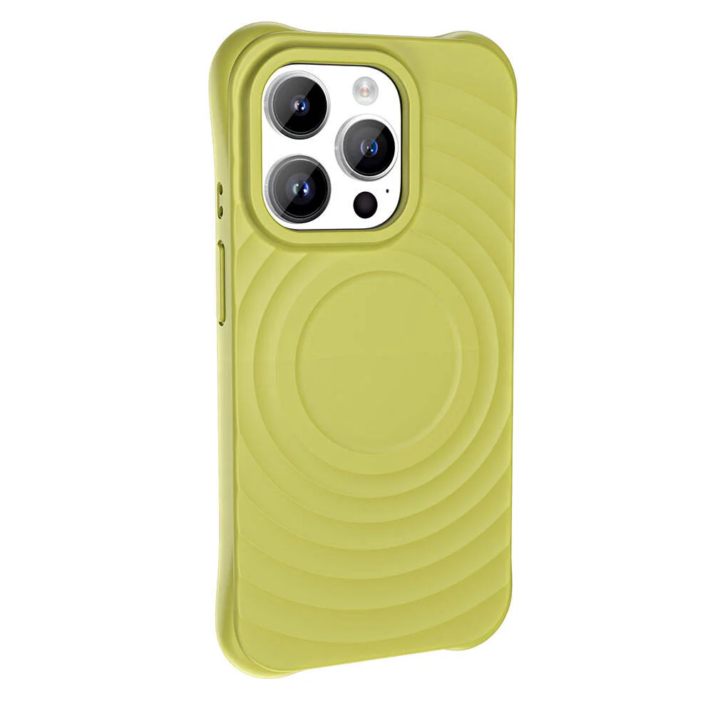 Apple iPhone 14 Pro Magsafe Şarj Özellikli Airbagli Mat Görünümlü Zore Hepi Kapak - Yeşil
