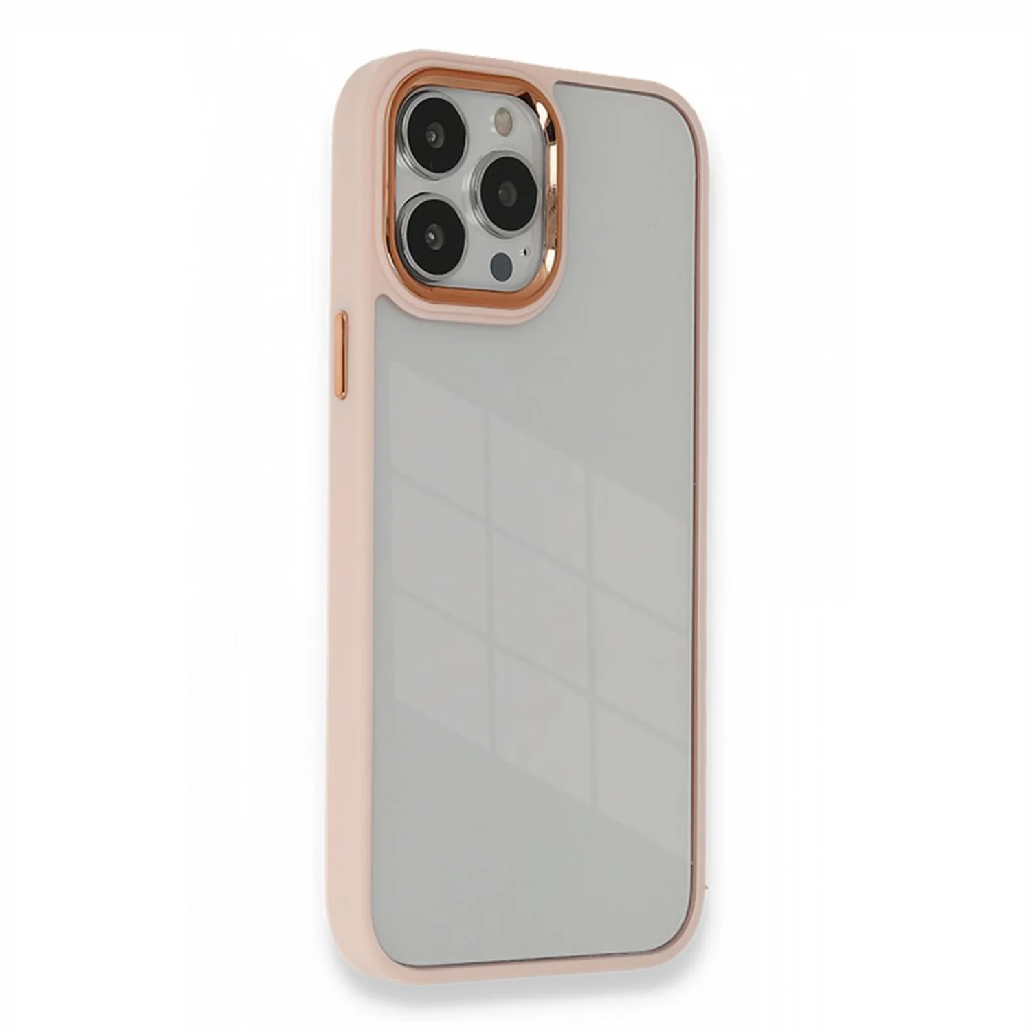 Nettech Apple iPhone 13 Pro Uyumlu Soft Akrilik Seri Arka Koruma Kılıf (Pembe) NT-93706