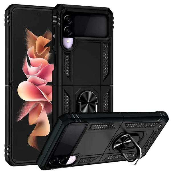 Galaxy Z Flip 3 Kılıf Zore Vega Kapak - Siyah - 1