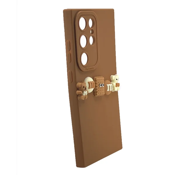 Nettech Samsung Galaxy S24 Ultra Uyumlu Lüx Bear Arka Koruma Kılıf (Kahverengi) NT-105134 - 2
