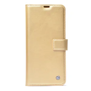 Galaxy J4 Plus Kılıf Zore Kar Deluxe Kapaklı Kılıf - Gold