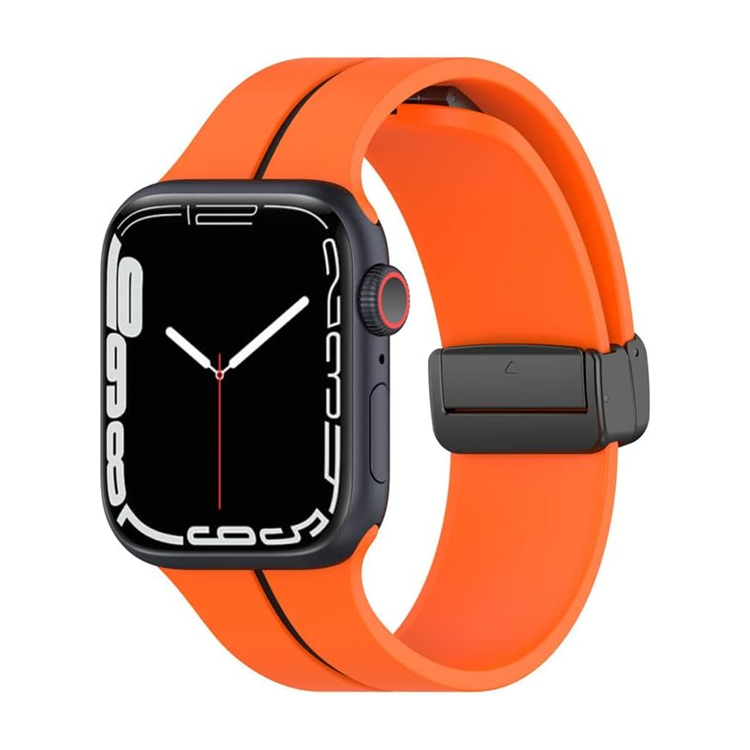Nettech Apple Watch Ultra 49 mm Uyumlu Silikon Kordon (Turuncu) NT-110269