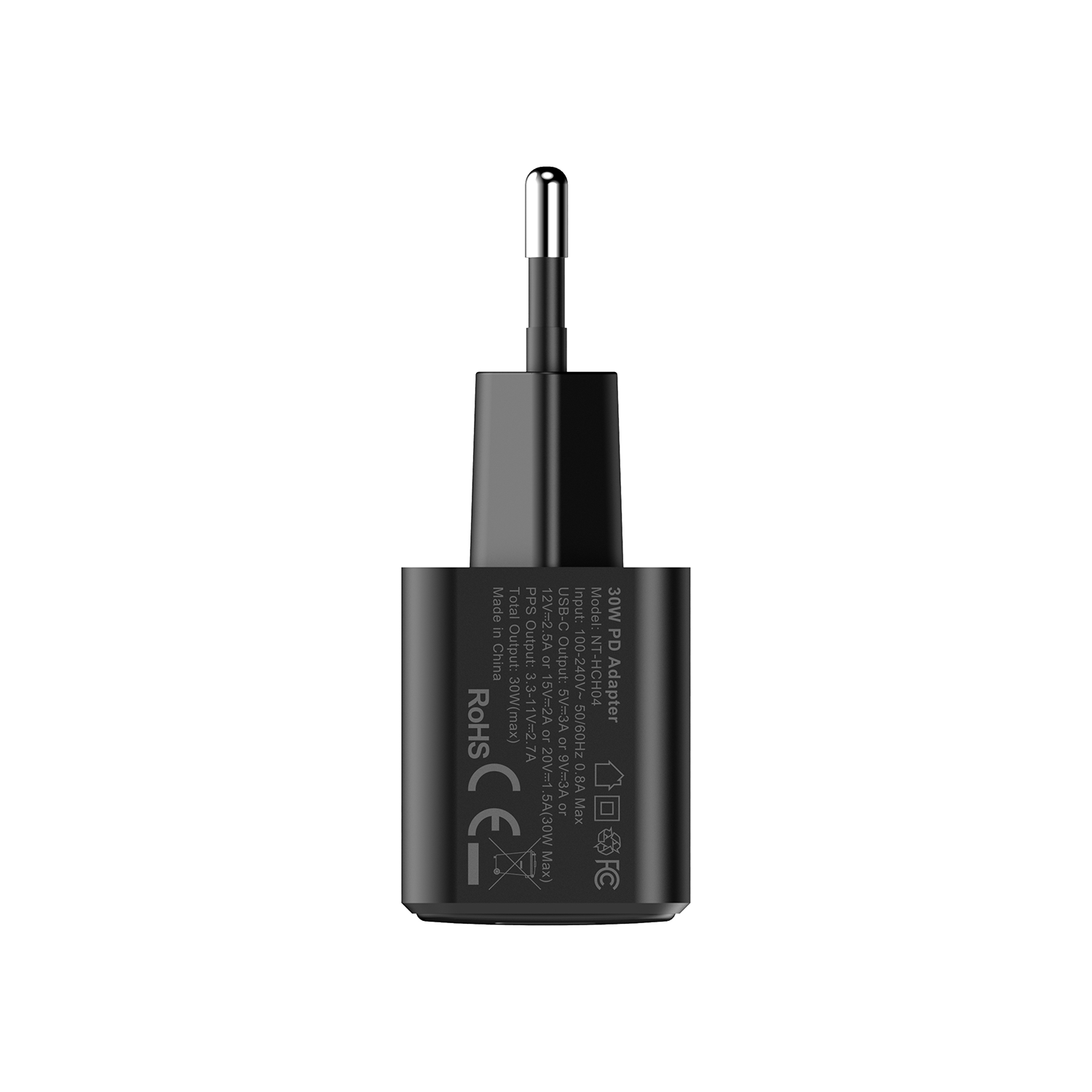 Nettech NT-HCH04 PD GaNPrime 30W Type-C To Type-C Şarj Aleti (Siyah) NT-HCH04