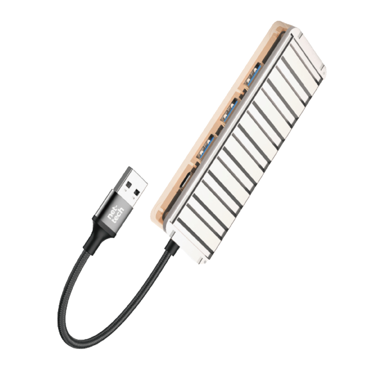 Nettech NT-OT010 5 in 1 USB To Type-c Dönüştürücü (Gri) NT-108340