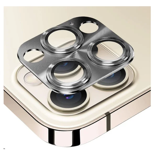 Nettech Apple iPhone 13 Pro Max Uyumlu Metalik Seri Kamera Cam Koruyucu (Gri) NT-92648 - 1