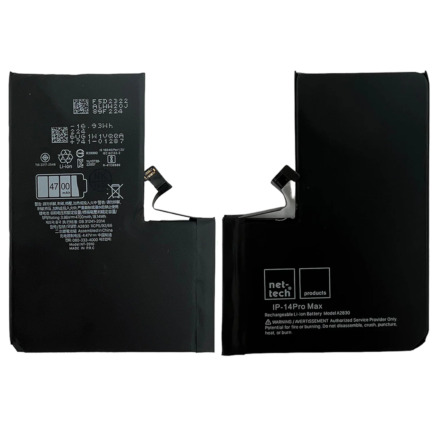 Teknonet Apple iPhone 14 Pro Max Uyumlu Nettech 4300 mAh Batarya NT-104086