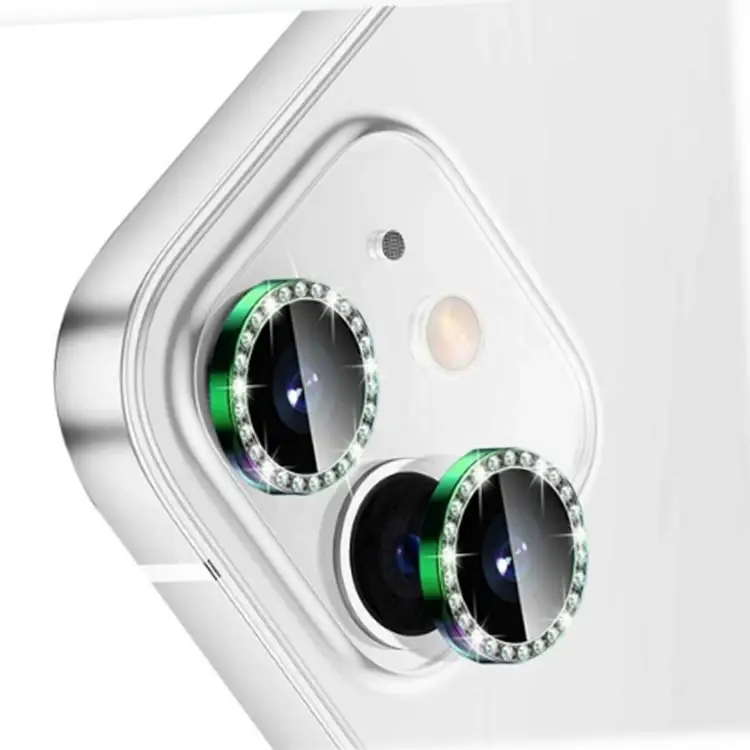 Nettech Apple iPhone 11 Pro Uyumlu Diamond Taşlı Model Kamera Cam Koruyucu (Yeşil) NT-98914
