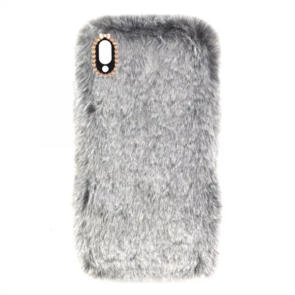 Nettech Huawei P20 Lite Uyumlu Peluş Arka Koruma Kılıf (Gri) VR-12892