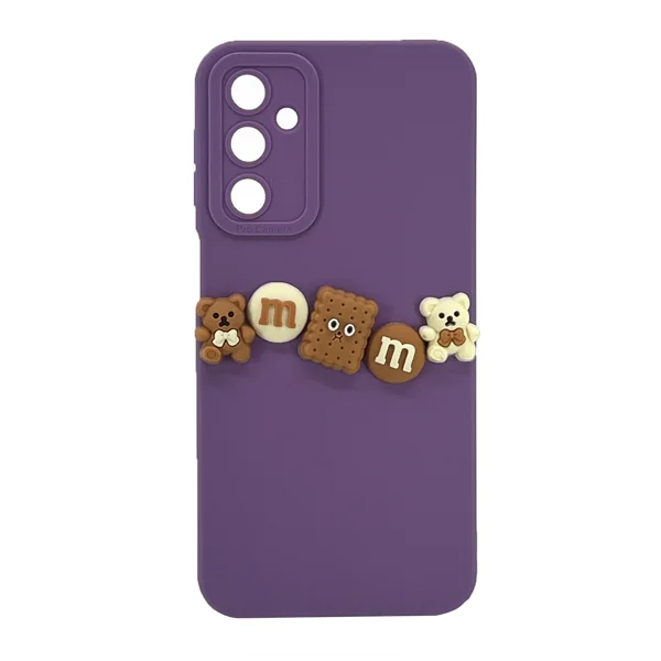 Nettech Samsung Galaxy M34 Uyumlu Lüx Bear Arka Koruma Kılıf (Mor) NT-105811 - 1