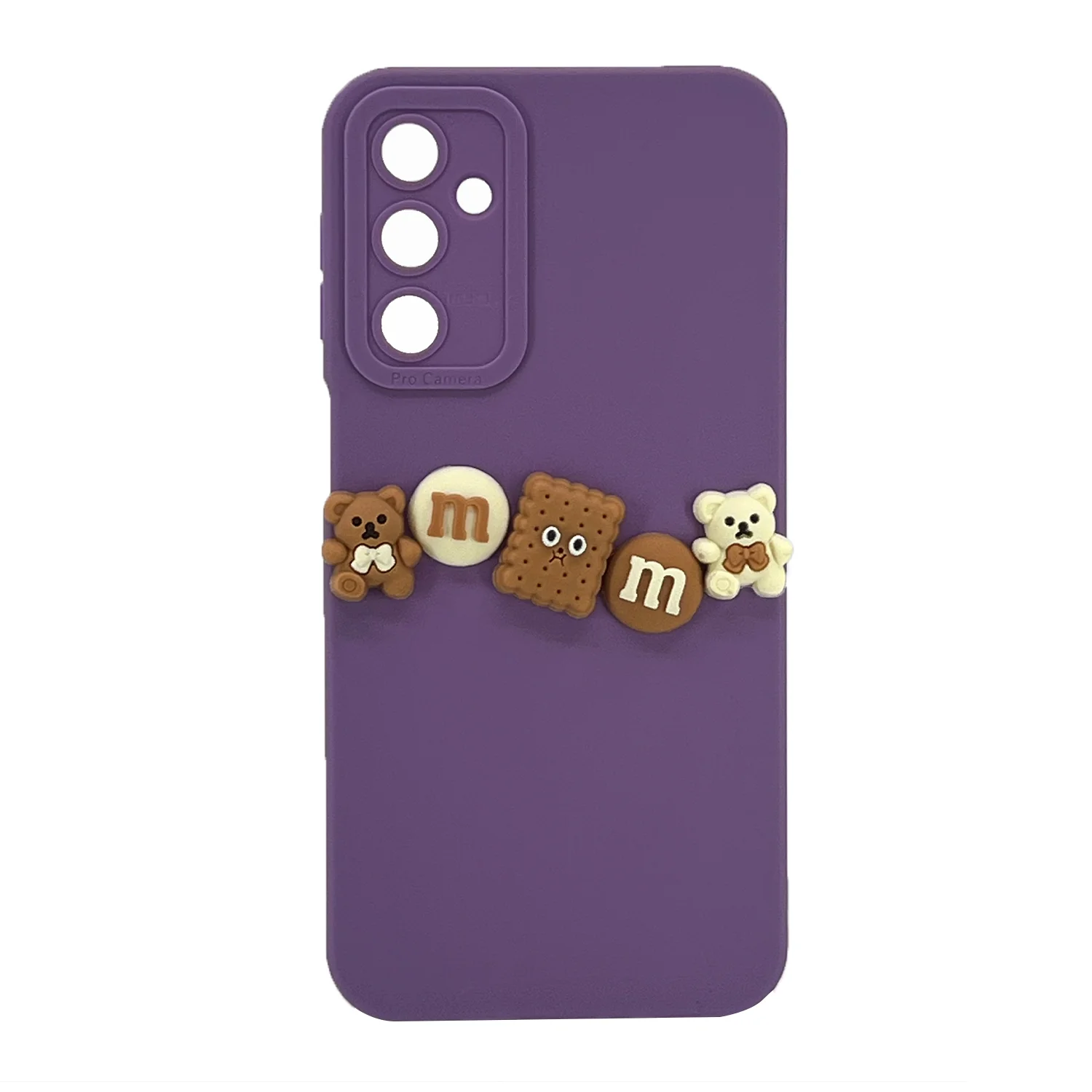 Nettech Samsung Galaxy M34 Uyumlu Lüx Bear Arka Koruma Kılıf (Mor) NT-105811