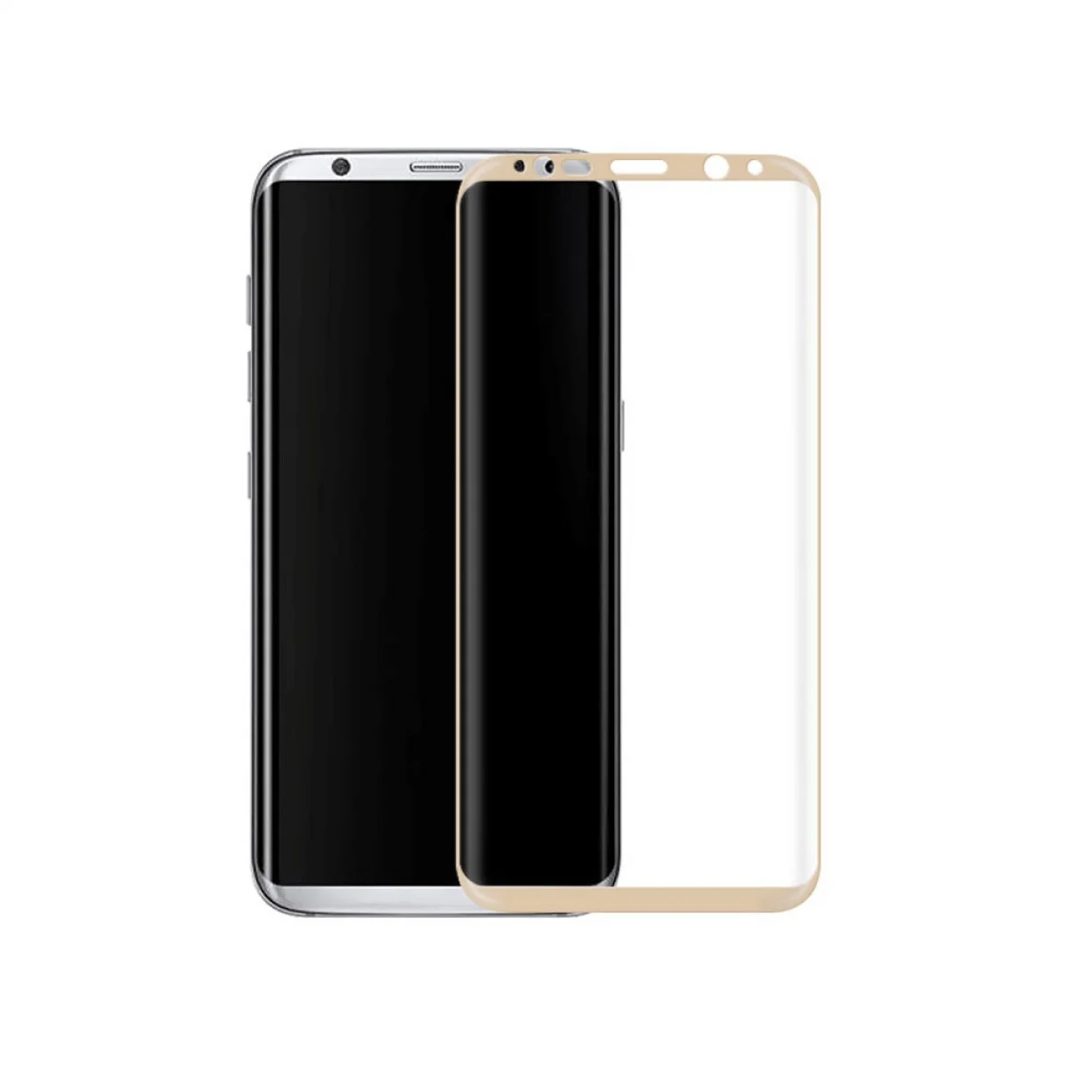 Helt Samsung Galaxy G955 S8 Plus Uyumlu 3D SuperGlass Full Cam Koruyucu (Gold) VR-9523