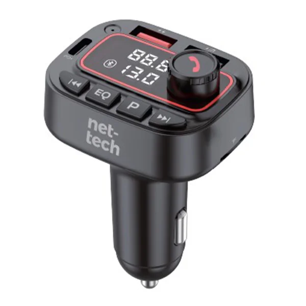 Nettech NT-CCH01 30W Bluetooth FM Transmitter Araç Şarj Aleti (Siyah) NT-CCH01 - 1
