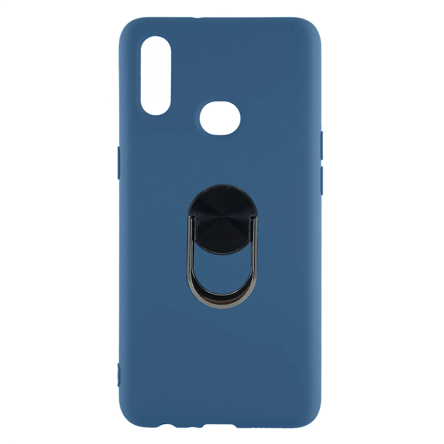 Nettech Samsung Galaxy A10S Uyumlu Leather Ring Nano Arka Koruma Kılıf (Lacivert) NT-82908