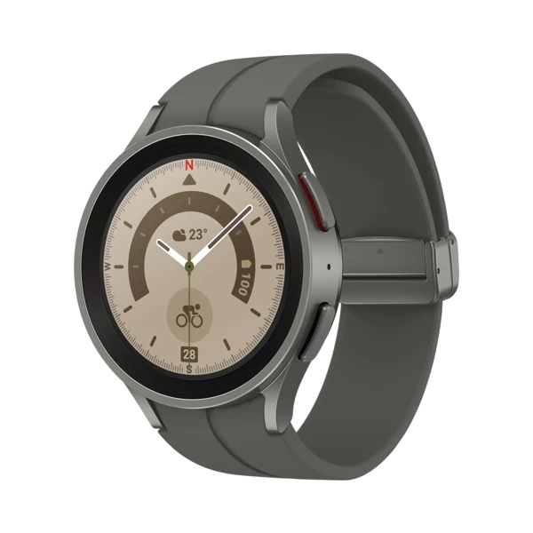 Samsung Galaxy Watch 5 Pro - Titanyum - 45 mm - Bluetooth Wi-Fi - Gri Titanyum - 1