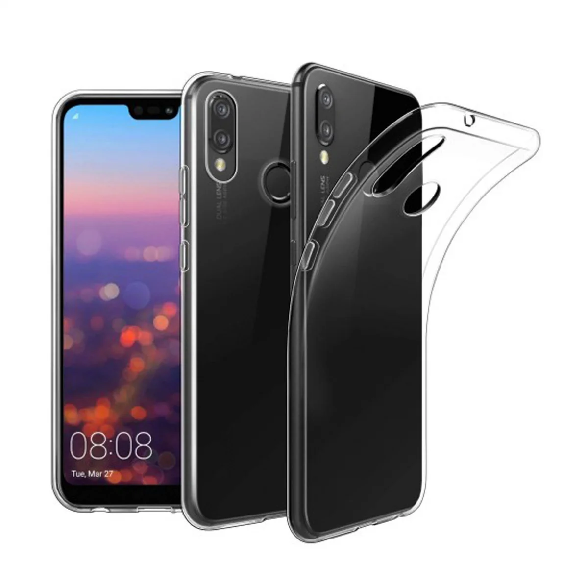 Nettech Huawei P20 Lite Uyumlu Lüx Seri Arka Koruma Kılıf (Şeffaf) VR-12522