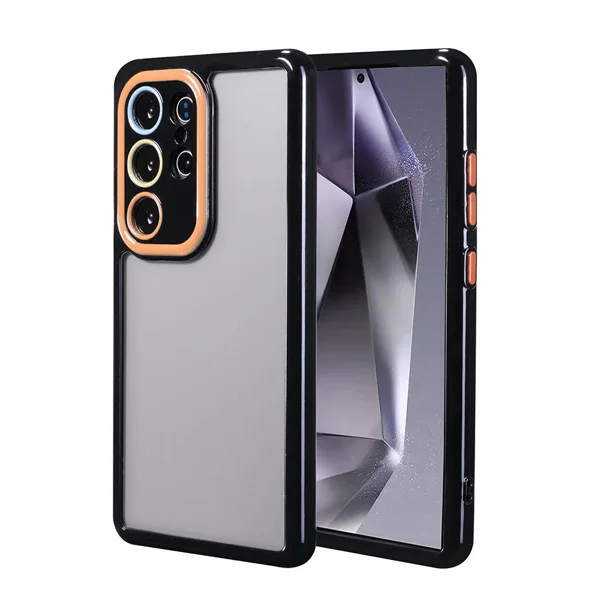Galaxy S24 Ultra Kılıf Kamera Korumalı Renkli Kenar ve Çerçeve Tasarımlı Zore Vitamin Kapak - Siyah - 1
