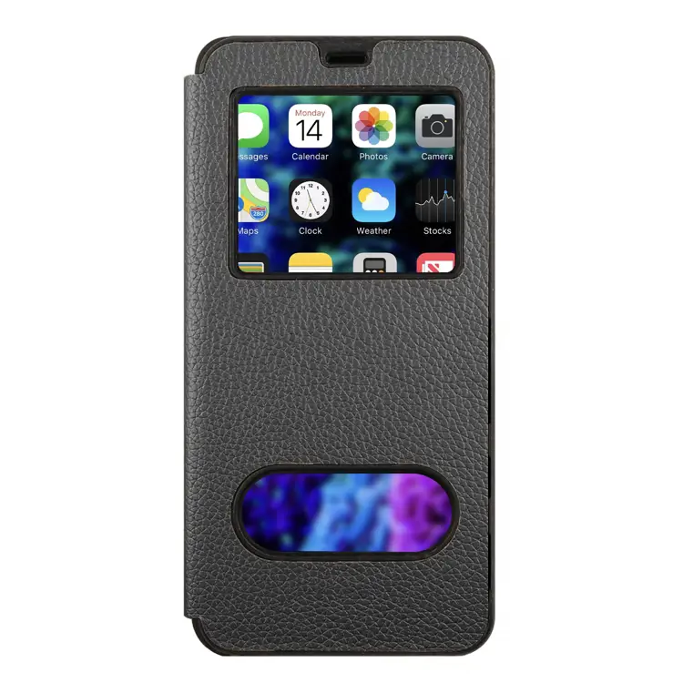 Nettech Xiaomi Poco M3 Uyumlu Pencereli Kapaklı Kılıf (Siyah) NT-89263