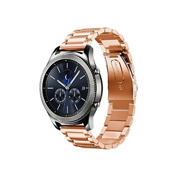 Nettech Huawei Watch 22 mm Uyumlu Metal Kordon (Rose Gold) NT-96807 - 1
