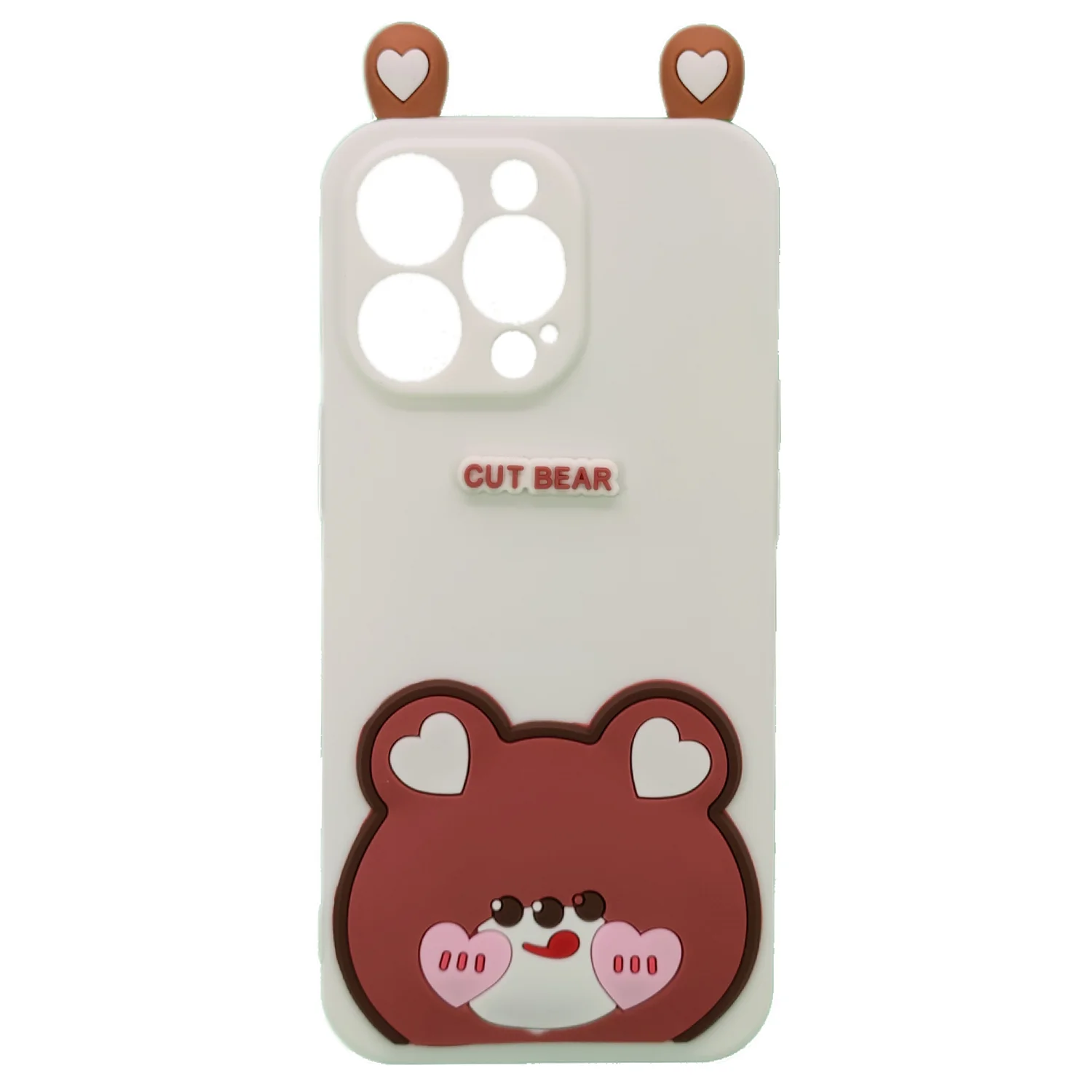 Nettech Apple iPhone 13 Pro Max Uyumlu Cartoon Case Seri Arka Koruma Kılıf (Beyaz) NT-95124