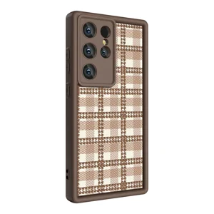 Galaxy S24 Ultra Kılıf Kamera Korumalı Baskılı Arka Yüzey Zore Klas Kapak - Açık Kahve