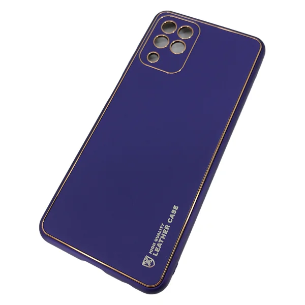 Nettech Samsung Galaxy A22 4G Uyumlu Coco Leather Seri Arka Koruma Kılıf (Mor) NT-90511 - 2