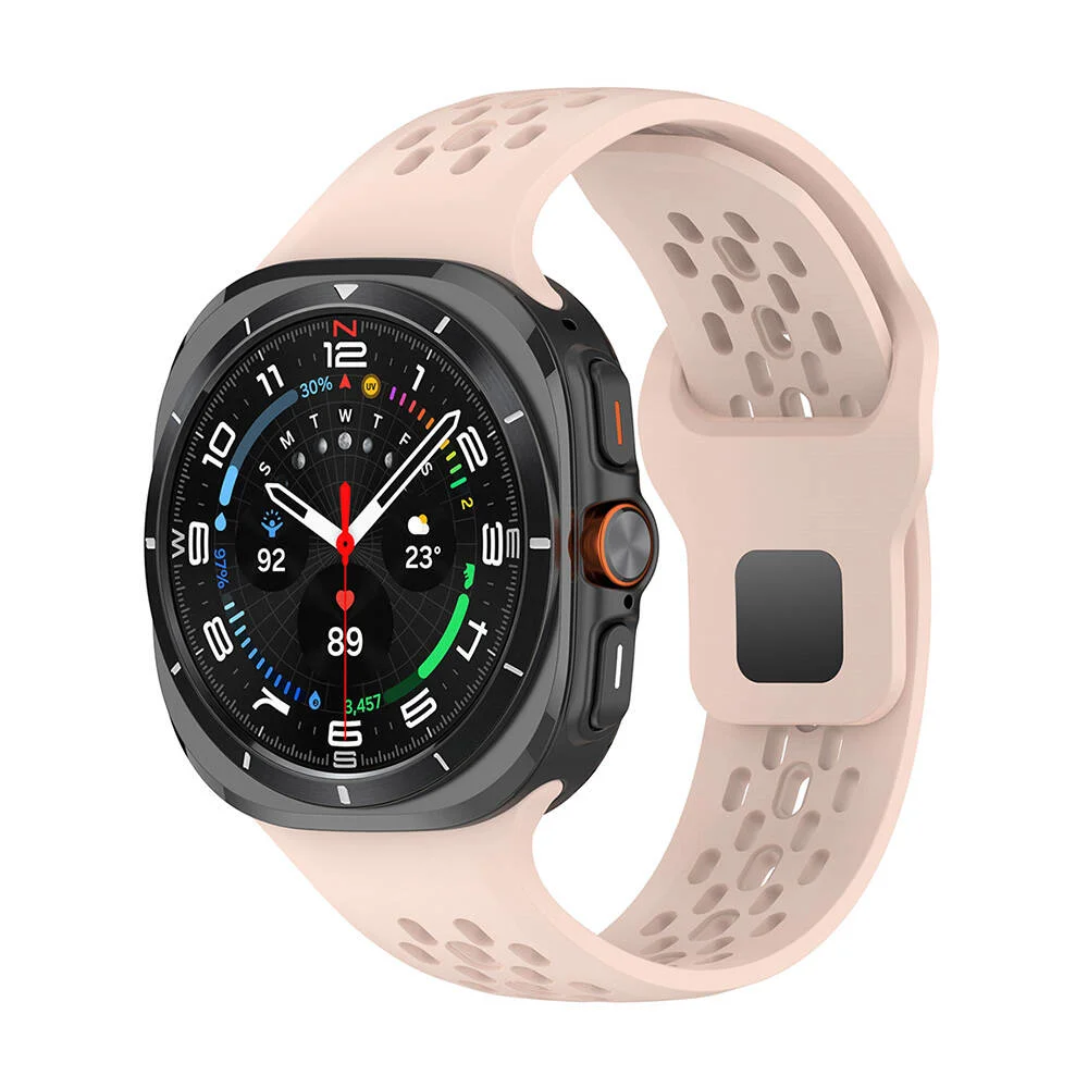 Galaxy Watch Ultra 47mm Zore KRD-119 Delikli Tasarım Silikon Kordon - Pembe