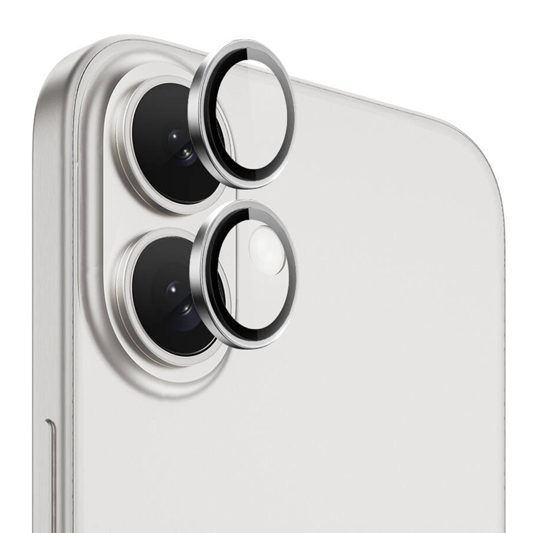 Nettech Apple iPhone 16 Uyumlu Safir Lens Kamera Cam Koruyucu (Gümüş) NT-110816