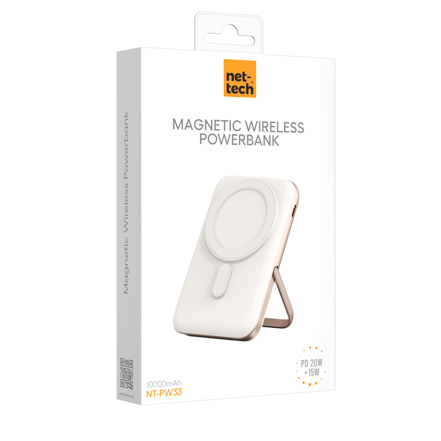 Nettech NT-PW33 15W + 20W PD 10000 MAh Magsafe Powerbank (Krem) NT-111990