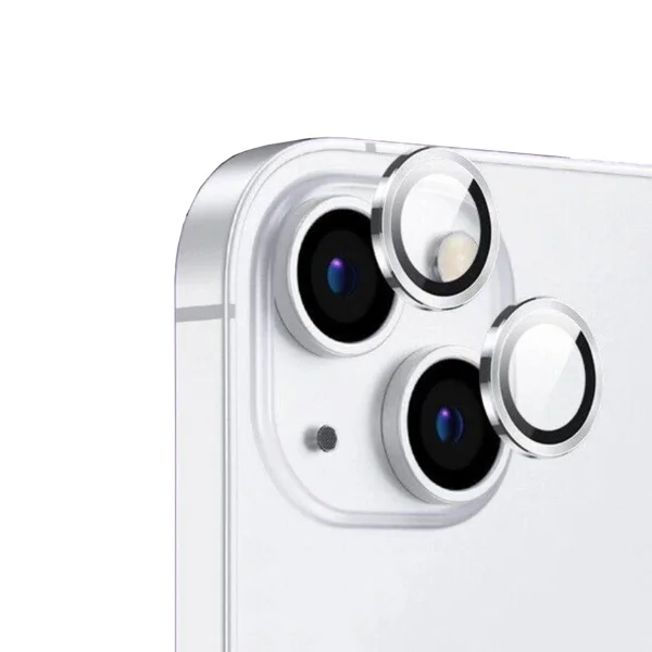 Apple iPhone 14 Zore CL-12 Premium Safir Parmak İzi Bırakmayan Anti-Reflective Kamera Lens Koruyucu - Gümüş - 2
