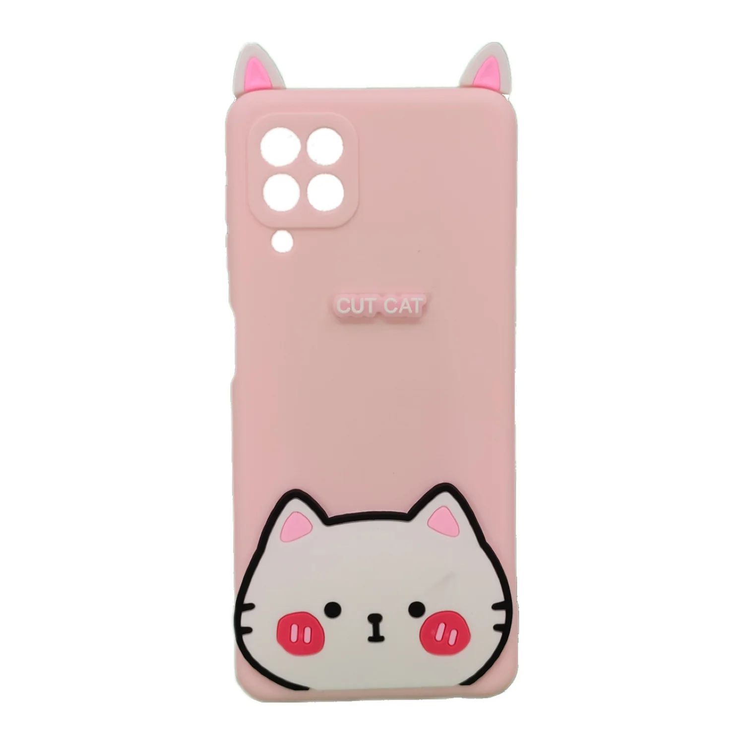Nettech Samsung Galaxy A22 4G Uyumlu Cartoon Case Seri Arka Koruma Kılıf (Pembe) NT-95132