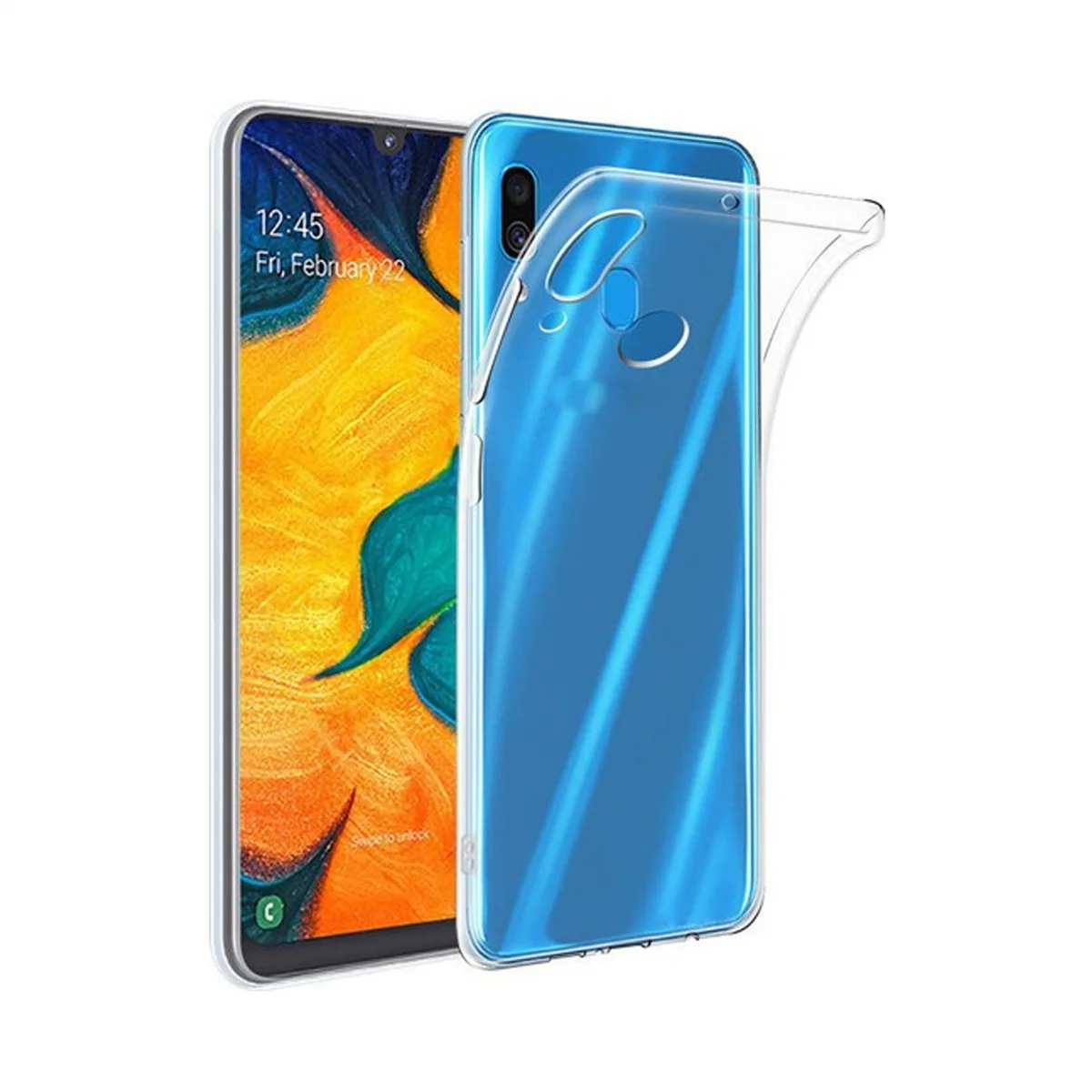 Baseus Samsung Galaxy A20 Uyumlu Tıpalı Şeffaf Seri Arka Koruma Kılıf (Şeffaf) VR-14917