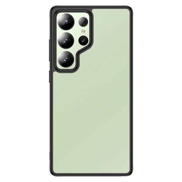 Galaxy S25 Ultra Kılıf Kamera Korumalı Şeffaf Arka Yüzey Zore New Roll Kapak - Siyah - 1