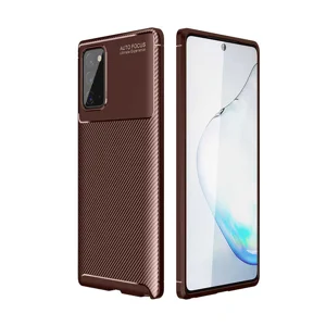 Galaxy Note 20 Kılıf Zore Negro Silikon Kapak - Kahverengi