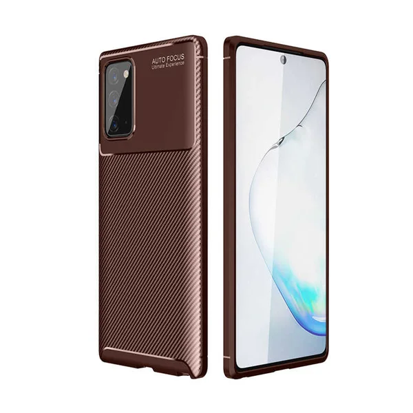 Galaxy Note 20 Kılıf Zore Negro Silikon Kapak - Kahverengi - 1