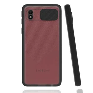 Galaxy A01 Core Kılıf Zore Lensi Kapak - Siyah