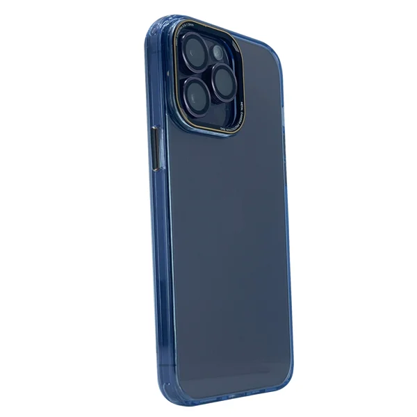 Nettech Apple iPhone 13 Pro Uyumlu Mika Renkli Kenar Seri Arka Koruma Kılıf (Mavi) NT-99034 - 2