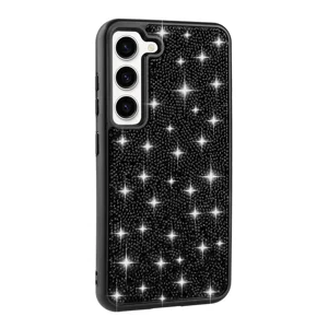 Galaxy S23 Kılıf Parlak Taşlı Tasarım Zore Pırlanta Kapak - Siyah