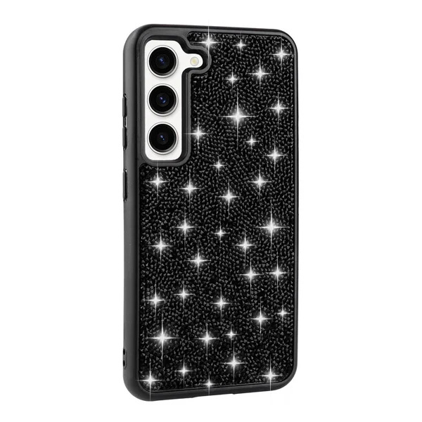 Galaxy S23 Kılıf Parlak Taşlı Tasarım Zore Pırlanta Kapak - Siyah - 1