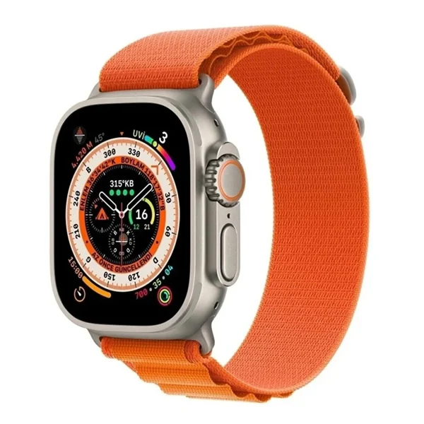 Nettech Apple Watch Series 41 mm Uyumlu Kumaş Kordon (Turuncu) NT-102992 - 1