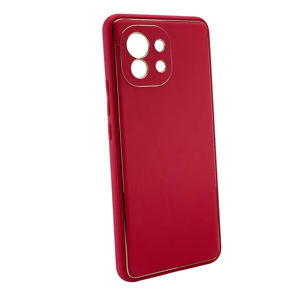 Nettech Xiaomi Mi 11 Uyumlu Coco Leather Seri Arka Koruma Kılıf (Kırmızı) NT-99671 - 2