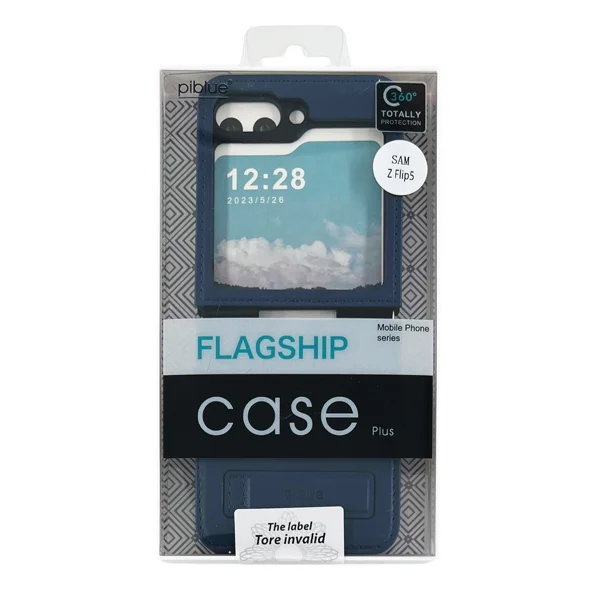 Nettech Samsung Galaxy Z Flip 5 Uyumlu Suni Deri Arka Koruma Kılıf (Lacivert) NT-104171 - 4