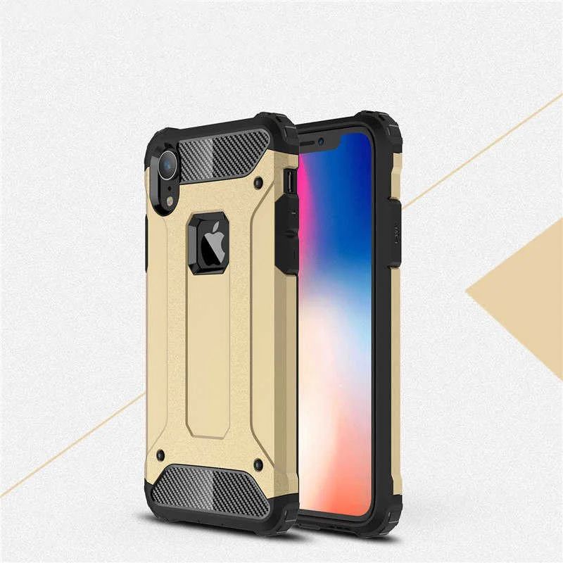 Apple iPhone XR 6.1 Kılıf Zore Crash Silikon Kapak - Gold