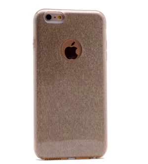 Apple iPhone 8 Plus Kılıf Zore Shining Silikon - Gold