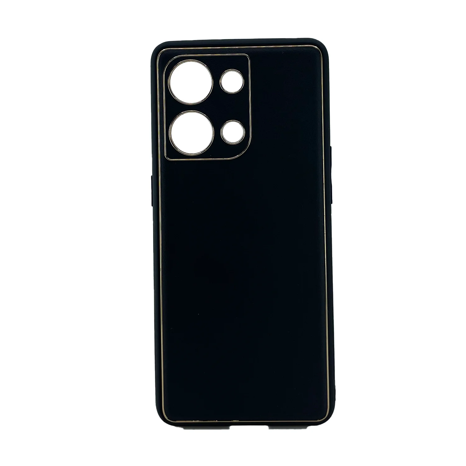 Nettech Oppo Reno 9 Uyumlu Coco Leather Seri Arka Koruma Kılıf (Siyah) NT-99776