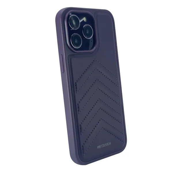 Nettech Apple iPhone 14 Pro Max Uyumlu Lynko Co Deri Seri Arka Koruma Kılıf (Mor) NT-101730 - 2