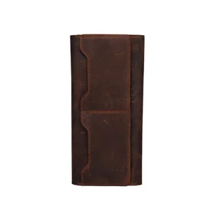Zore Hakiki Nubuk Deri Universal 10 Kart Hazneli Mıknatıslı Telefon Bölmeli Cüzdan - Koyu Kahve
